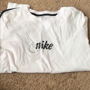 White and black nike long sleeve top